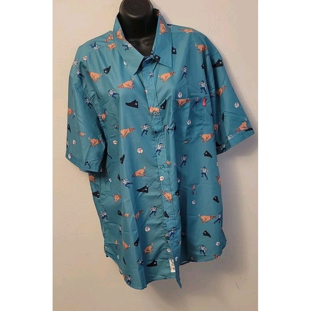 The Roosevelts RSLVTS Sandlot Button Up Shirt Blue XXL Wendy Beast Dog